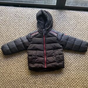 Hawke & Co Black Hooded Jacket with Red Details